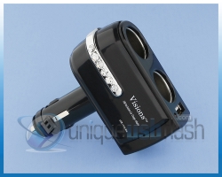 Visions 2 and 1 DC USB Car Charger Adapter