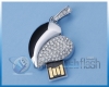 Unique USB Flash Drive Silver Heart Pendant 